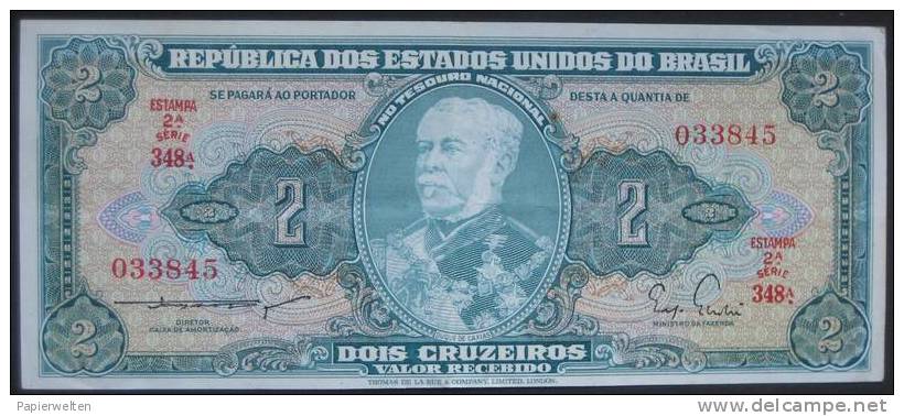 2 Cruzeiros ND (1955/6) (WPM 157Aax) - Brasilien