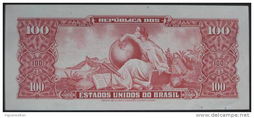 10 Centavos Over 100 Cruzeiros ND (WPM 185b) - Brazil
