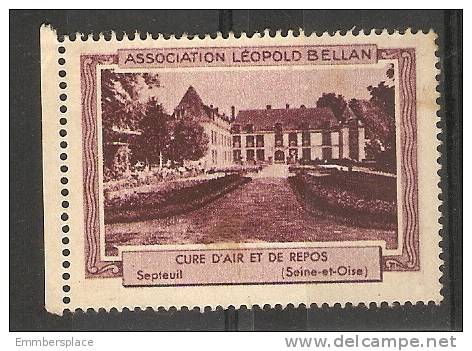 VIGNETTE - PUBLICITE ASSN LEOPOLD BELLAN (CURE D'AIR ET DE REPOS, SEPTEUIL) - Tourisme (Vignettes)