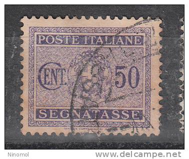 Italia   -   1934.  Segnatasse  50 Cent..  Buona  Centratura.  Viaggiato - Taxe