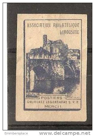 VIGNETTE - PUBLICITE ASSOCIATION PHILATELIQUE LIMOUSINE (.......OBLITEREZ LEGEREMENT....) - Autres & Non Classés