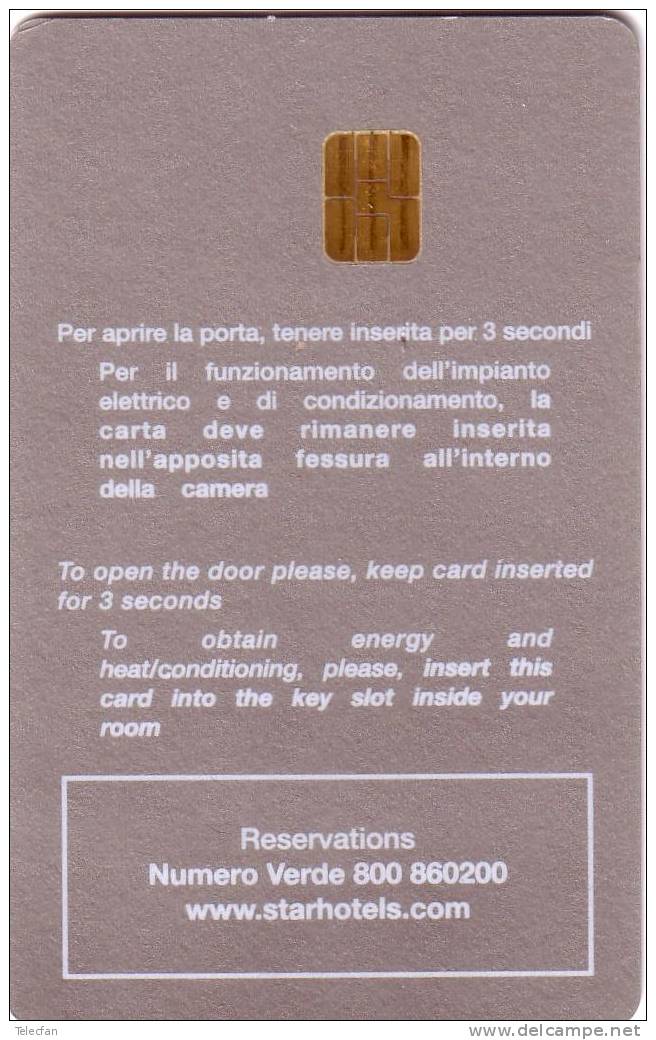 ITALIE CLE HOTEL KEY STARHOTELS A PUCE SUPERBE RARE - Hotelzugangskarten