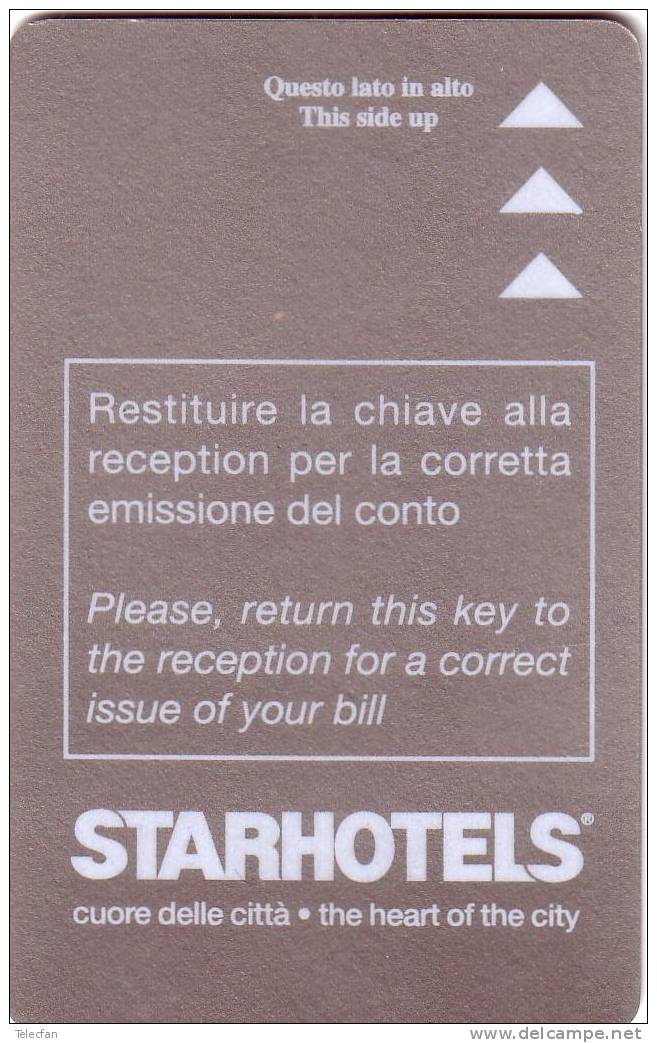 ITALIE CLE HOTEL KEY STARHOTELS A PUCE SUPERBE RARE - Hotelzugangskarten