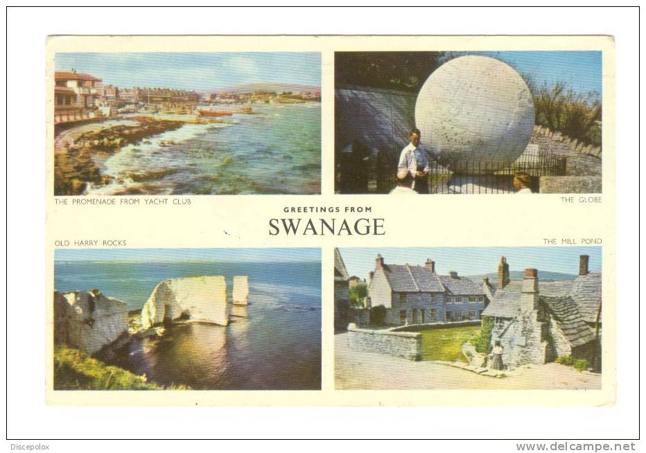 C778 Greetings From Swanage - Old Mini Card / Viaggiata 1958 - Swanage