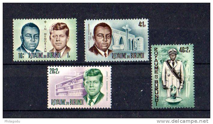 Burundi 1966, J.F.Kennedy Et Prince  Rwagasore,   Yv.168 / 171**, - Kennedy (John F.)