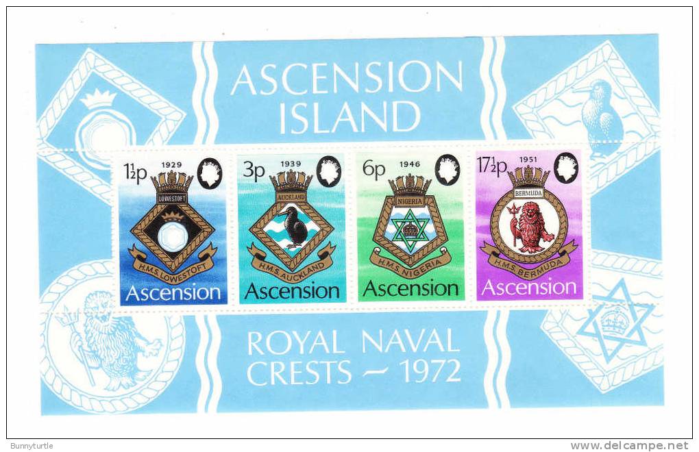 Ascension 1972 Naval Arms Lowestoft MS MNH - Ascensione
