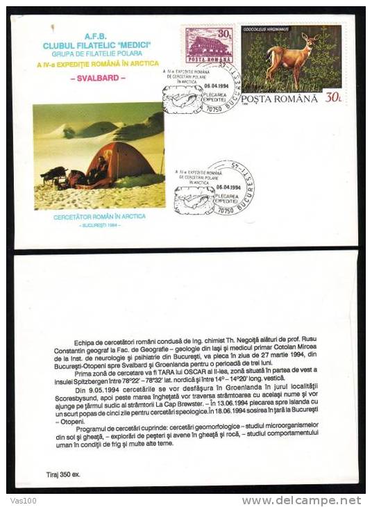 WHALE BALEINE- Hunting,1X COVER PMK 1994 SVALBARD EXPEDITION POLAIRE - Arctic Tierwelt