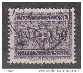 Italia   -   1945.  Segnatasse  50 Cent.  Senza Filigrana. Buona Centratura.  Viaggiato - Strafport