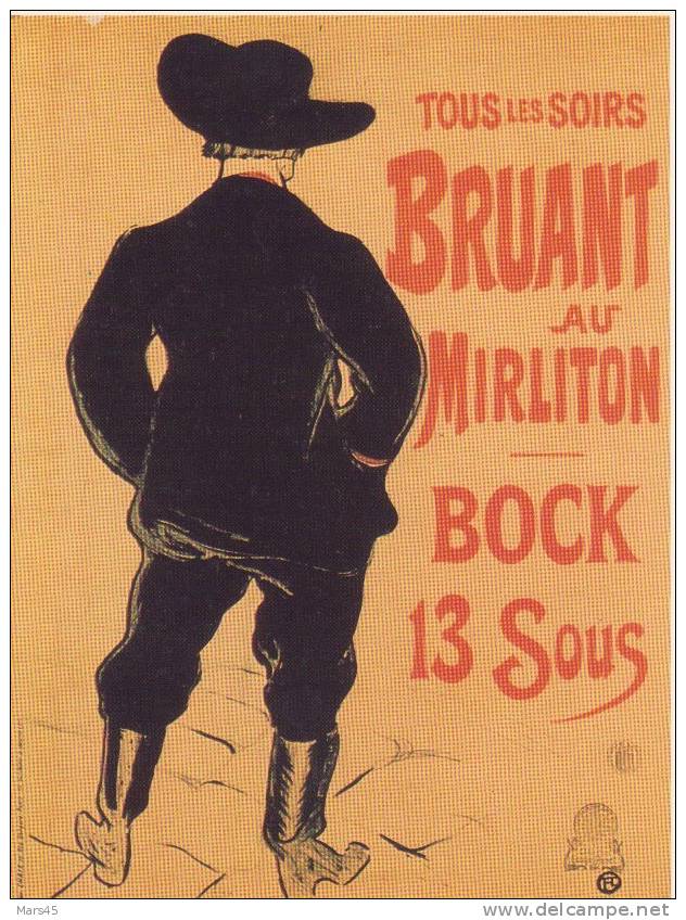 Toulouse Lautrec,Bruant Au Mirliton,Bock 13 Sous,affiche,spectacle,ca Barets - Cabaret