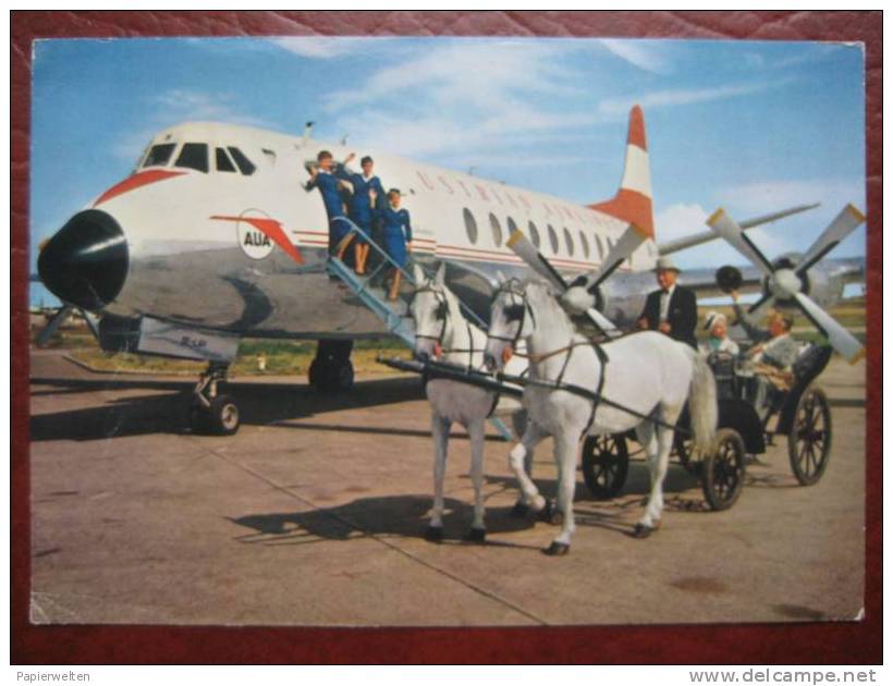Werbekarte Austrian Airlines Truboprop ? Fiaker - 1946-....: Moderne