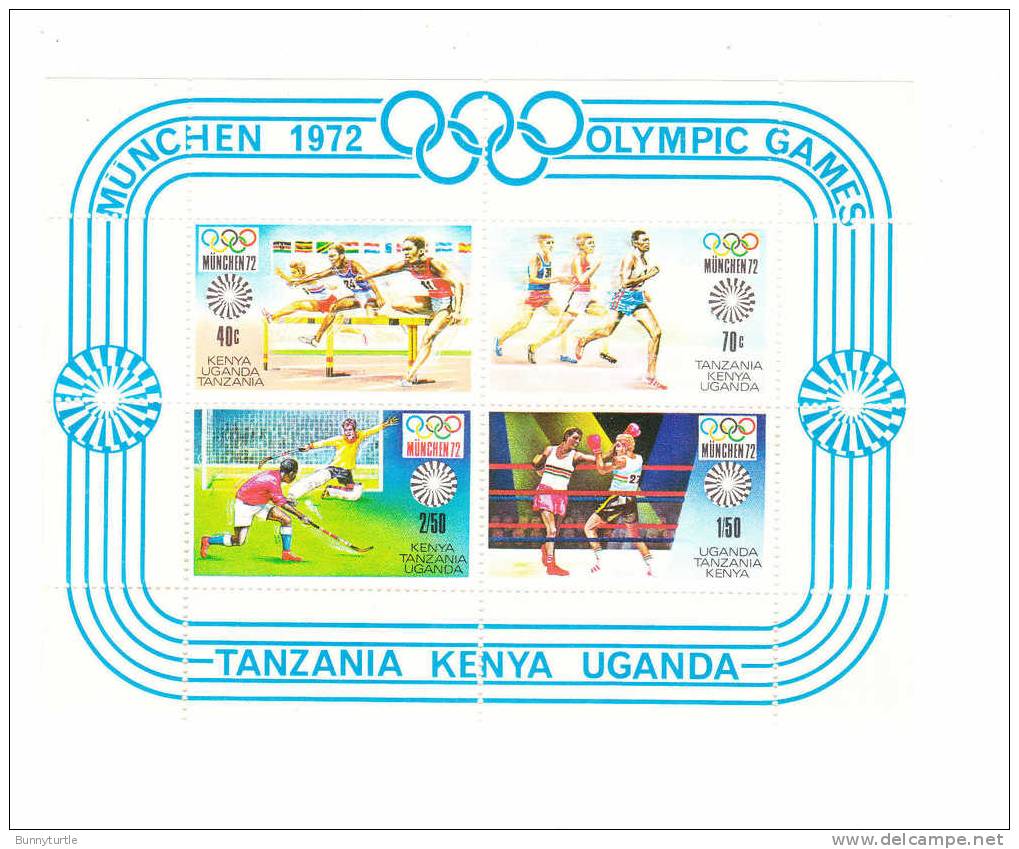 Kenya Uganda Tanzania KUT 1972 20th Olympic Games Munich S/S MNH - Kenya, Uganda & Tanzania