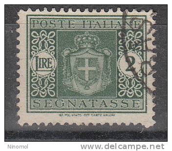 Italia   -   1945.  Segnatasse  2 £.   Filigrana Ruota.   Viaggiato - Strafport