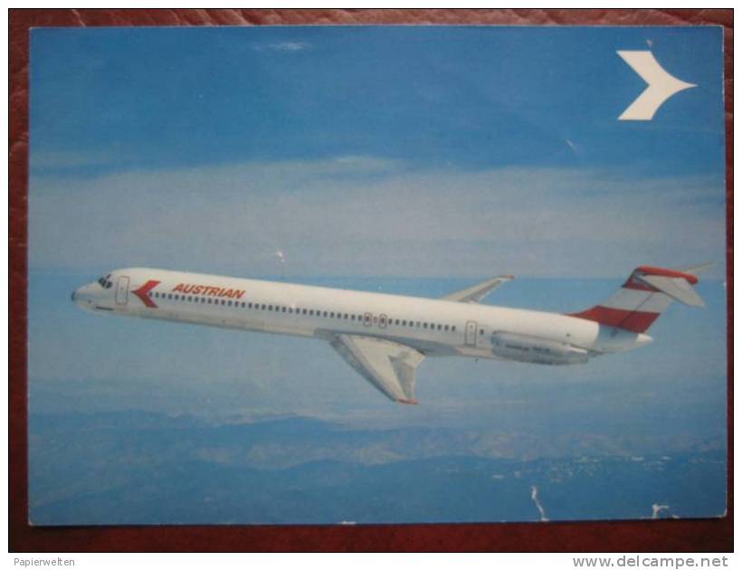 Werbekarte Austrian Airlines Douglas DC-9 Super 80, MD-80 - 1946-....: Moderne