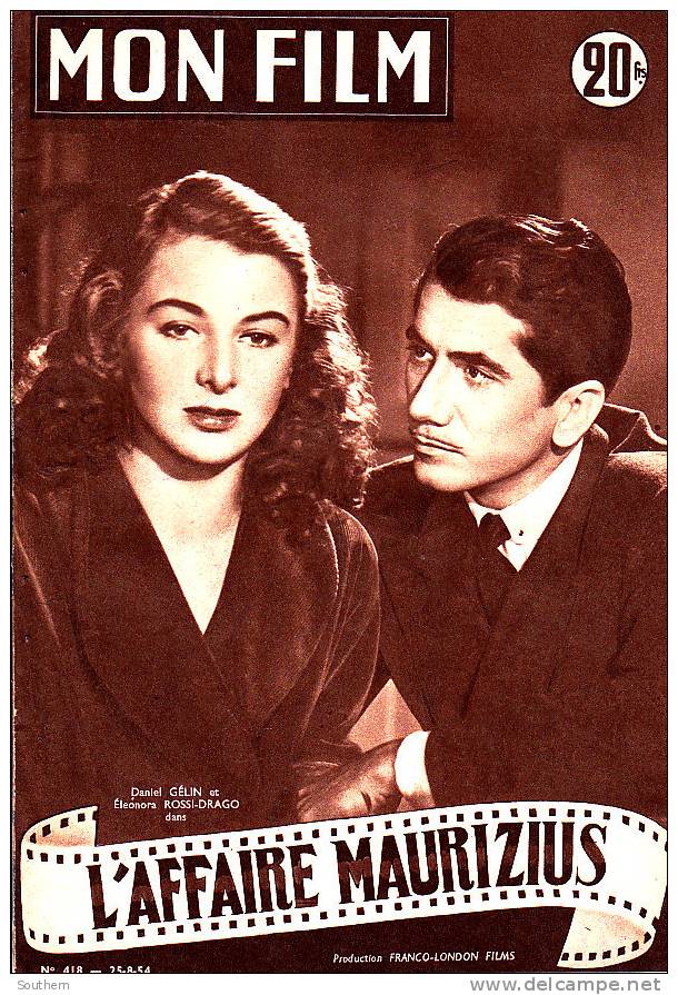 Mon Film  418 25/8/1954  L´affaire  Maurizius -  Daniel Gélin Eléonora Rossi-Drago Stewart Granger Deborah Keer - Film/ Televisie