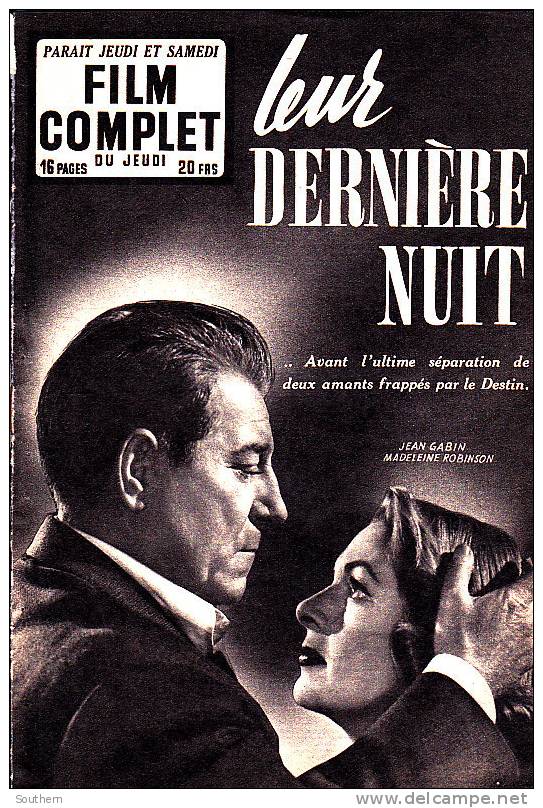 Film Complet  432  Leur Dernière Nuit - Jean Gabin  Madeleine Robinson - Piper Laurie - Cinéma/Télévision