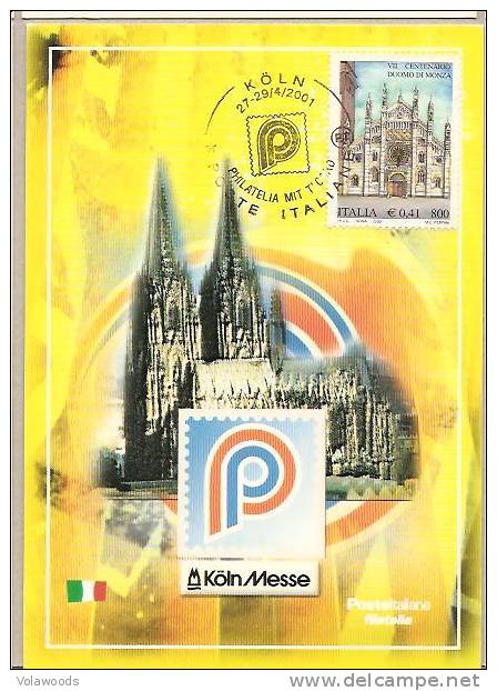 Italia - Cartolina Commemorativa Dell´esposizione Di Colonia - 2001 - Cartes-Maximum (CM)