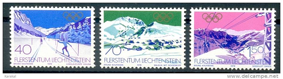 Liechtenstein 1979 Jeux Olympiques Olympic Games Lake Placid 735-737 MNH XX - Hiver 1980: Lake Placid