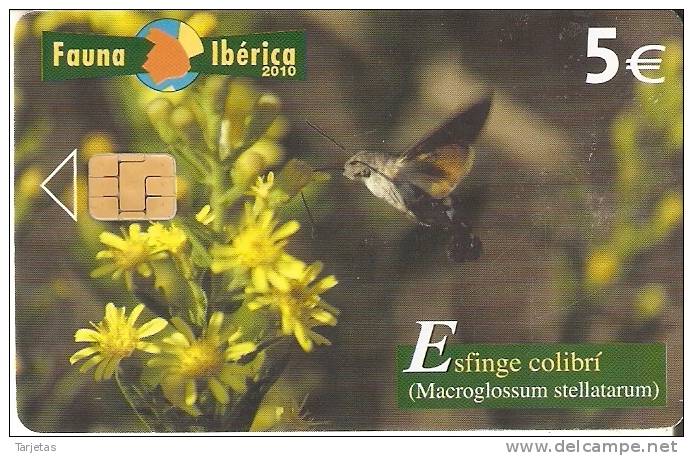 TARJETA DE ESPAÑA DEL ESFINGE COLIBRI (un Poco Rozada) - Emisiones Básicas