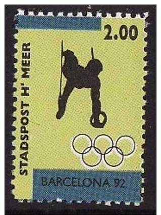 NETHERLANDS Olympic Games 1992 Local Post Haarlemmermeer With Flying Rings - Gimnasia