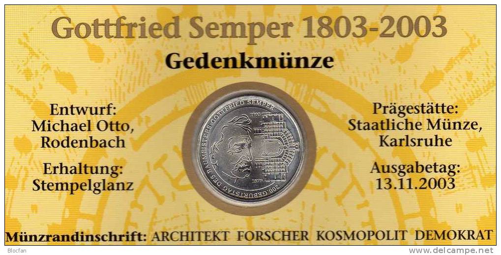 Semper-Oper Deutschland Numisblatt NB6/2003 Mit 2371 10-Kleinbogen SST 35€ Dresden Bf Document Music Sheetlet Of Germany - Gedenkmünzen