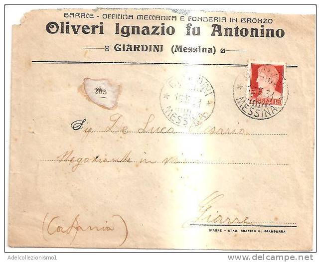 51517)lettera Oliveri Ignazio Fu Antonino Con 1,75£ Imperiale + Annullo - Storia Postale