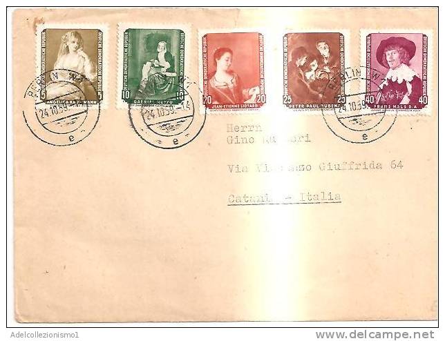 51520)lettera Tedesca Con 5 Valori + Annullo - Storia Postale