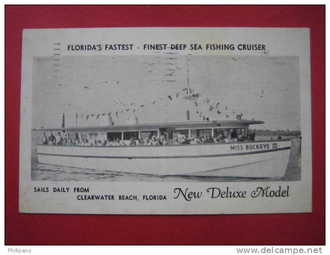 Clearwater FL-- Miss Buckeye 111--- Deep Sea Fishing Cruiser 1957 Cancel   ----------=========== (ref127) - Clearwater