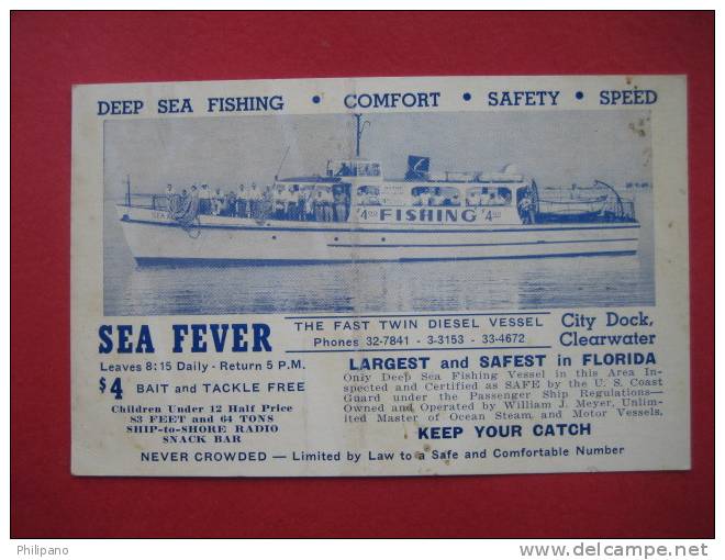 Clearwater FL-- Deep Sea Fishing  Sea Feaver        ----------=========== (ref127) - Clearwater