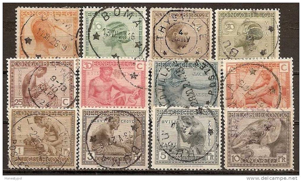 Congo Belge - 1923 - Gestempeld - Volledige Reeks - 106-117 - IRUMU, LUKULA, BUTA - Oblitérés