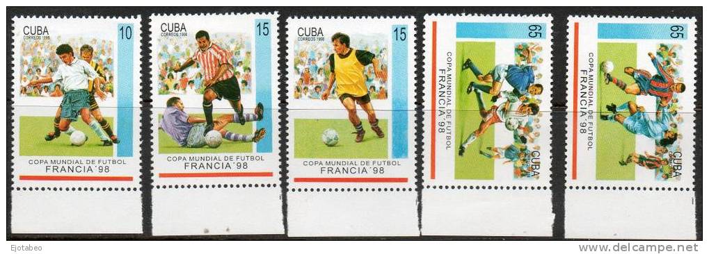 24  CUBA  1998 Mint  M  4084-88 -Cap. Mundial  98 FRANCIA - Unused Stamps