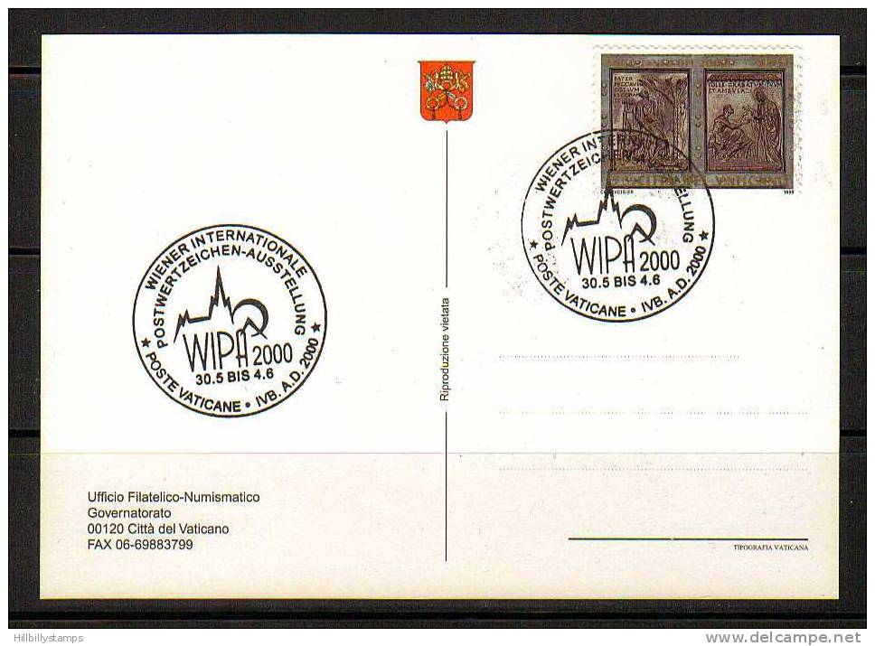 Vatican City Commemoritive Card Year 2000 Lot 116 Front And Back Views - Cartas & Documentos