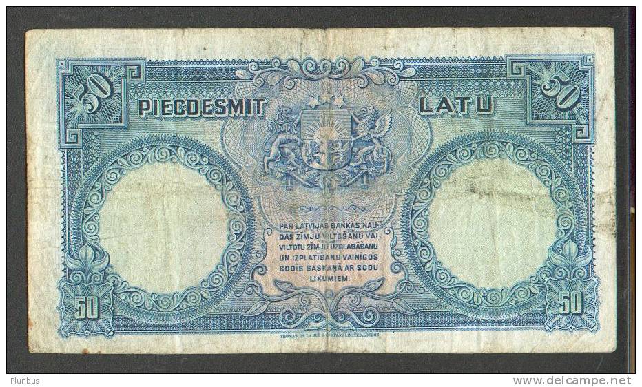 LATVIA LATVIJA 50 LATU 1934 BANKNOTE - Letonia