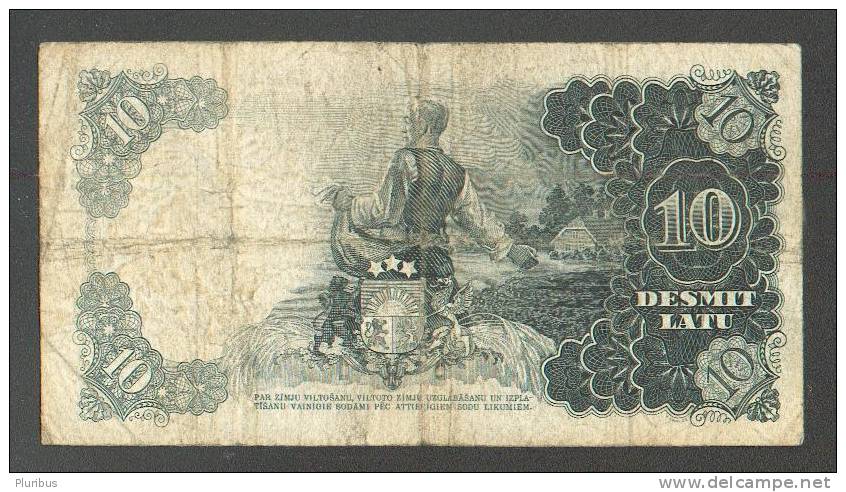 LATVIA LATVIJA 10 LATU 1938 BANKNOTE - Lettonie