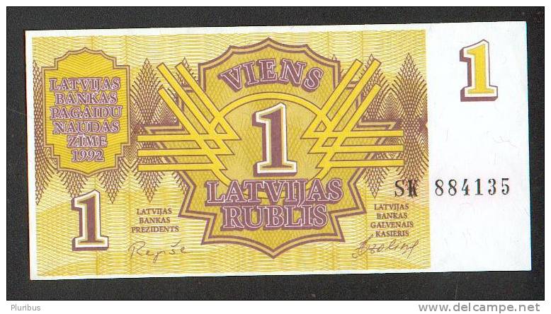 1992 LATVIA LATVIJA 1 LATVIJAS RUBLIS BANKNOTE, UNC - Lettonie