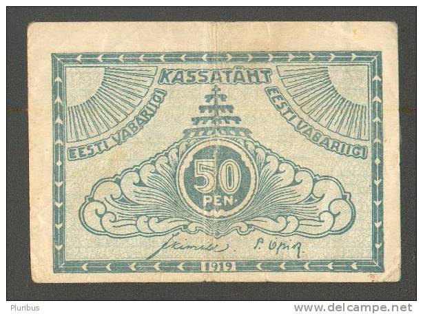 1919 ESTONIA 50 PENNI  BANKNOTE - Estland