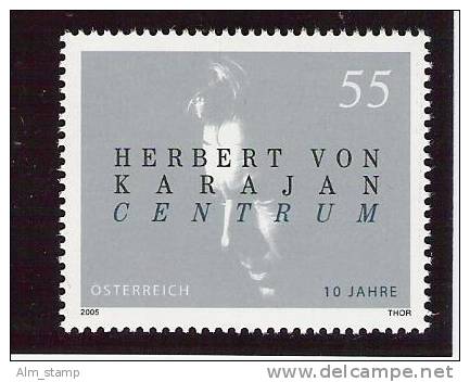 2005 Austria Mi- No. 2507b  ** MNH  "10 Aniv. Karajan-Centrum" Hellgrau - Neufs