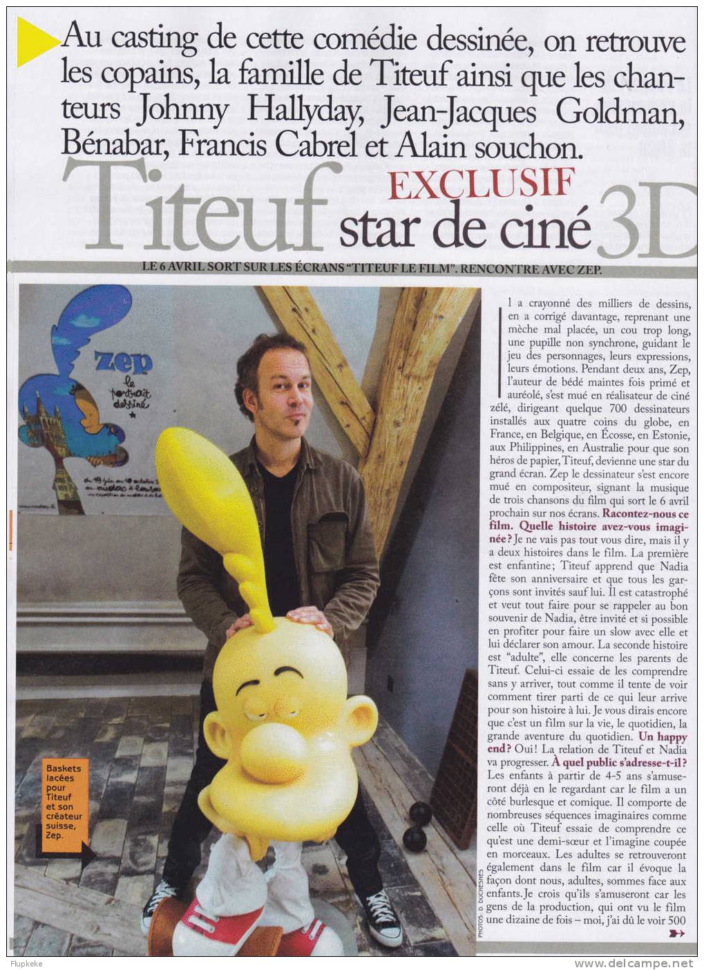 Le Soir Magazine 4103 Février 2011 Titeuf Et Johnny Tout Sur Le Film De L´Année Zep - Titeuf