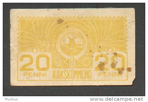 1919 ESTONIA 20 PENNI  BANKNOTE - Estonie