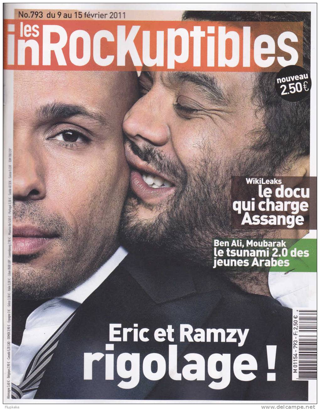 Les Inrockuptibles 793 Février 2011 Éric Et Ramzy Rigolade Ben Ali Moubarak - Musica