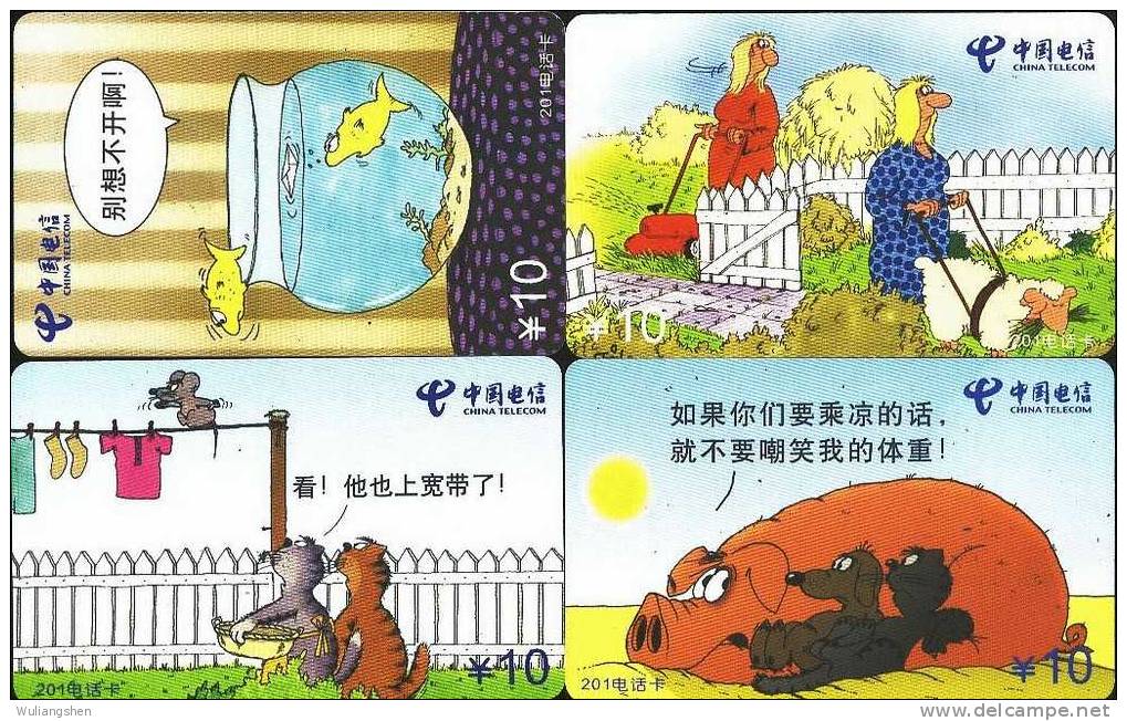 China 2005 Cartoon   Phone Card   Set Of 4 - China