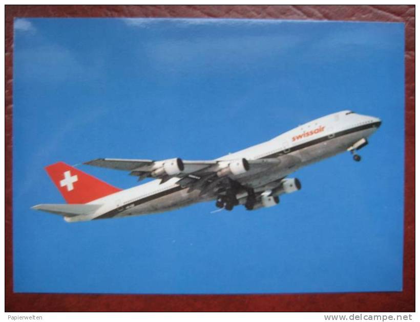 Werbekarte Swissair Boeing B 747-257B - 1946-....: Modern Era