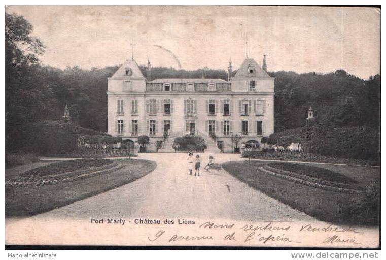 Dép. 78. Port Marly - Château Des Lions. Animée. A. Breger Frères 1904 - Marly Le Roi