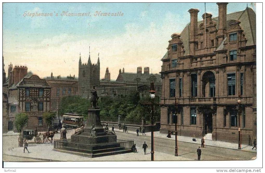 T & W - NEWCASTLE - STEPHENSON´S MONUMENT 1909  T184 - Newcastle-upon-Tyne