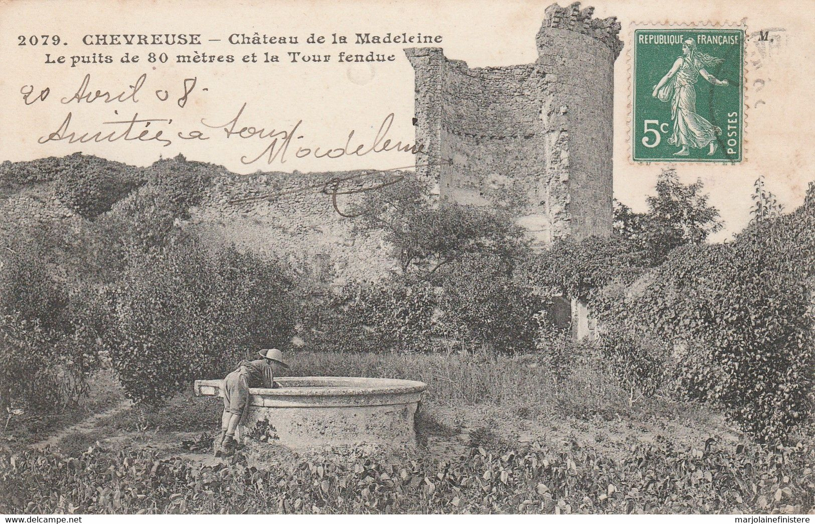 Dép. 78 - CHEVREUSE.- Château De La Madeleine, Le Puits Animé Enfant. Editeur. E. Malcuit N° 2079 - Chevreuse