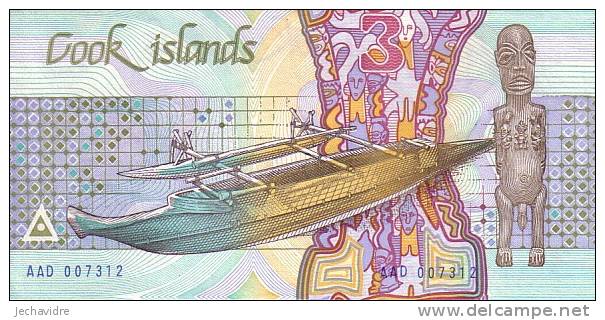 COOK ISLANDS   3 Dollars  Non Daté (1987)   Pick 3    ***** BILLET  NEUF ***** - Cook