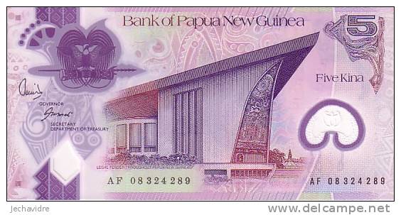 PAPOUASIE  NOUVELLE-GUINEE   5 Kina  Emission De 2008  Pick 29    Polymer    ***** BILLET  NEUF ***** - Papua New Guinea