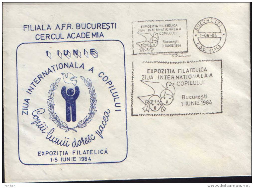 Romania-Envelope Occasionally 1984 - International Children´s Day - UNICEF
