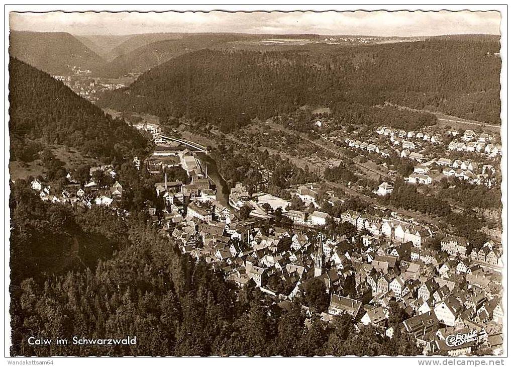 AK 5866 Calw Im Schwarzwald Cekade Luftbild 28.12.61 - 13 726 CALW A Werbestempel Hat Er Ein Postfach, Dann Schreib An S - Calw