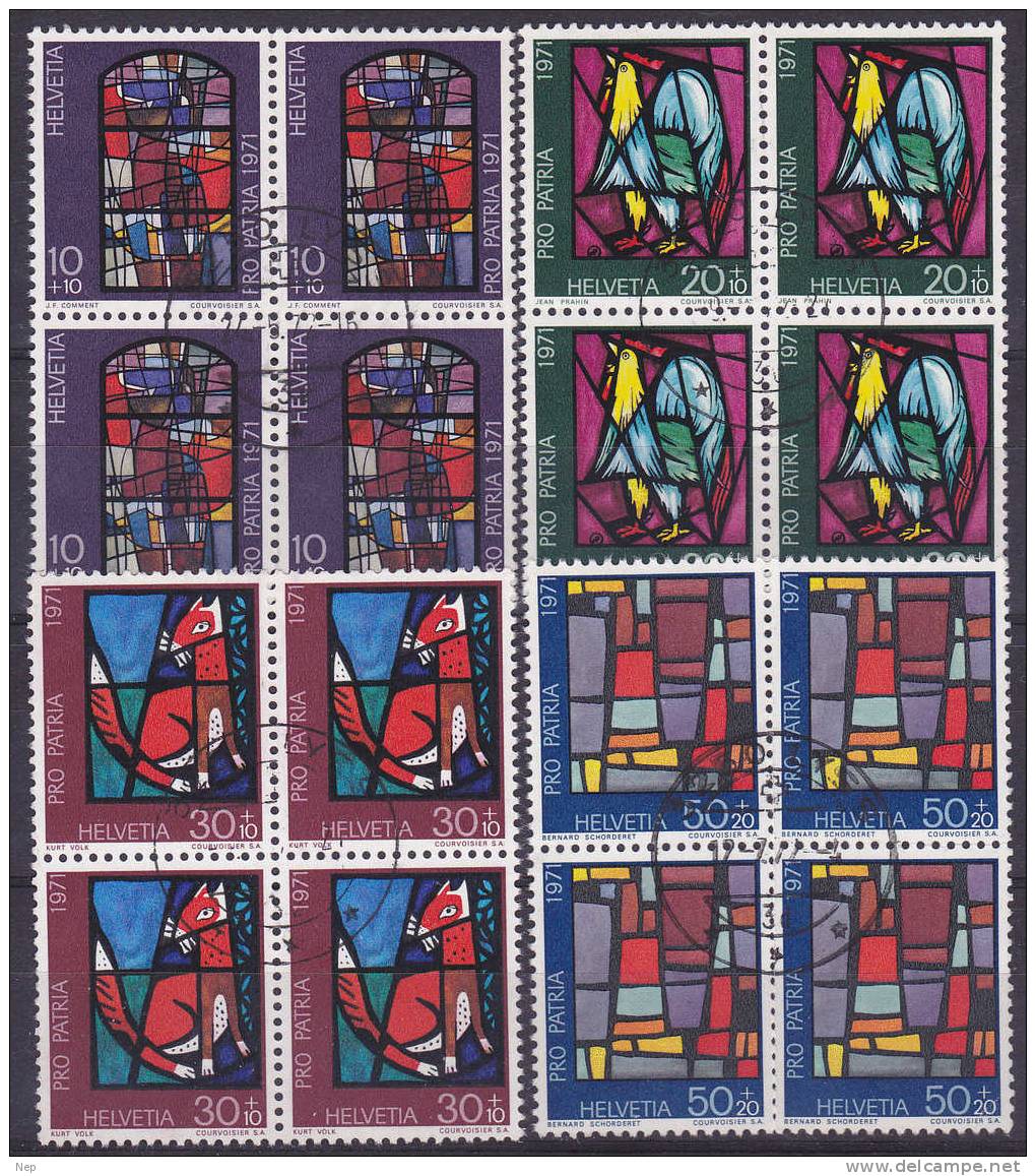 ZWITSERLAND - Briefmarken - 1971 - Nr 960/63 (Blok Van 4/Bloc De Quatre)  - Gest/Obl/Us - Usados