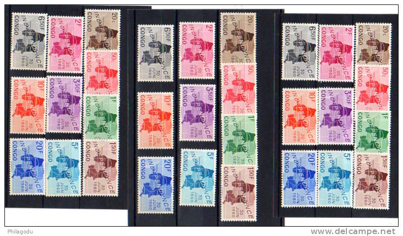 Congo Belge 1960, Indépendance, 3 X  350 / 361**, Cote 7,80 €, - Sonstige & Ohne Zuordnung